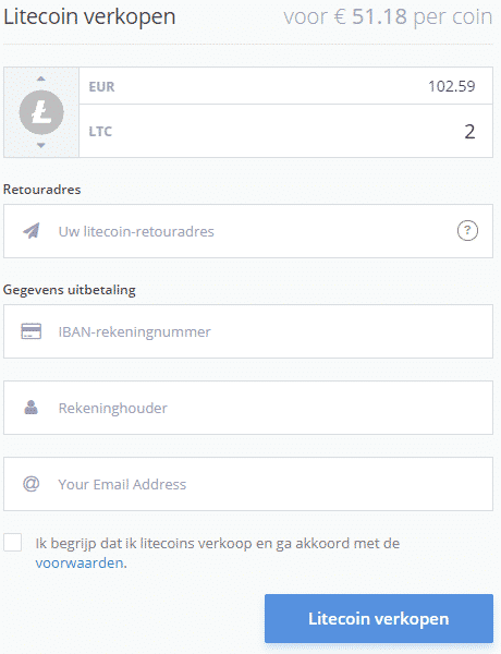 Litecoin verkopen via Bitrush