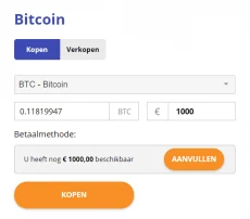 Cryptocurrency kopen widget bij BCM