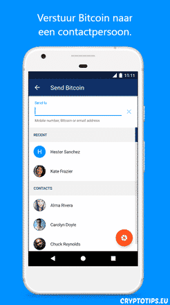 Bitcoin versturen naar contactpersonen