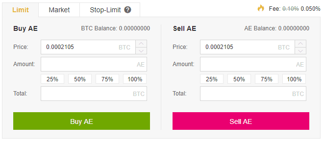 Bij Binance Aeternity kopen of verkopen