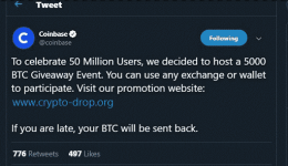 Coinbase Twitter giveaway