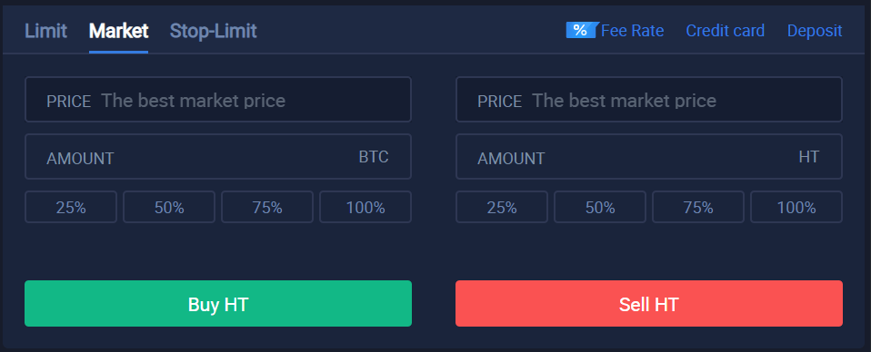 Huobi token kopen bij de exchange