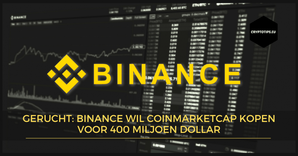 Gerucht: Binance wil CoinMarketCap kopen voor 400 miljoen dollar