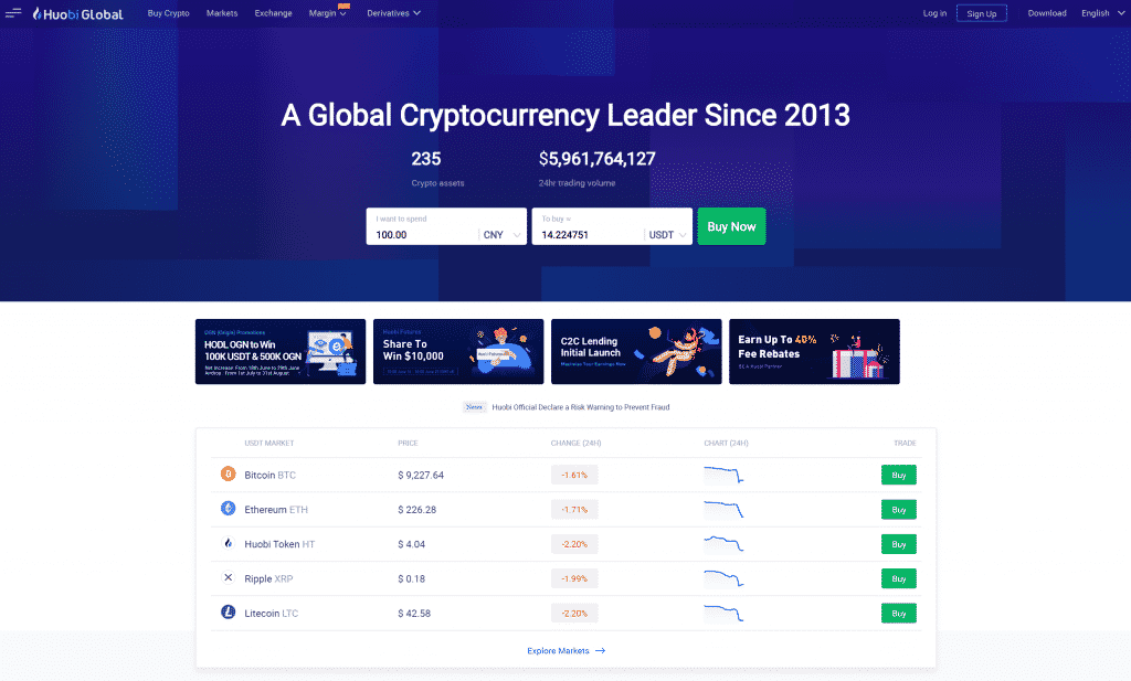 Huobi Website