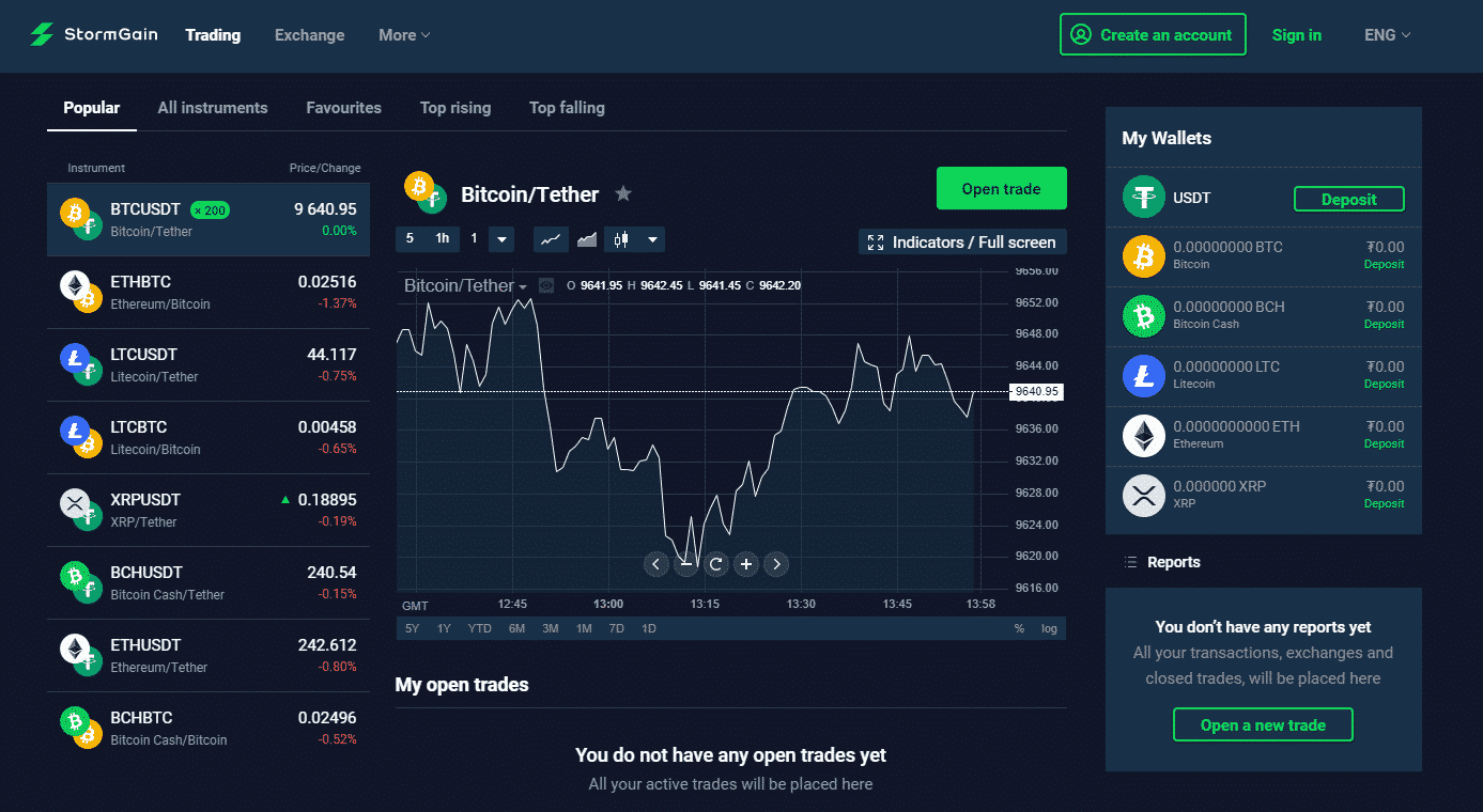 Stormgain Trading Exchange