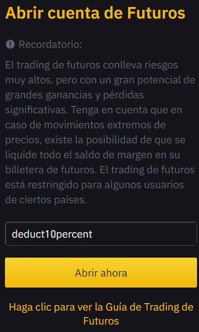 Cómo aplicar el código de Referido de Futuros de Binance