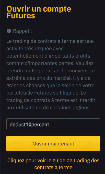 Comment utiliser le code de parrainage Binance Futures