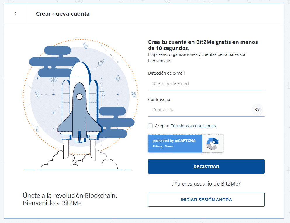 Registrarse en Bit2Me