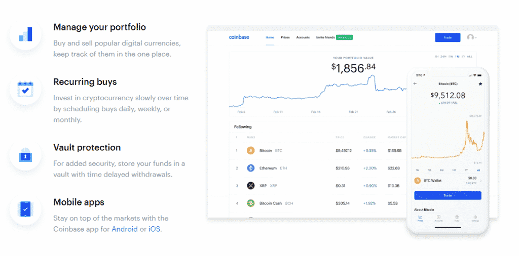 Servicios de Coinbase