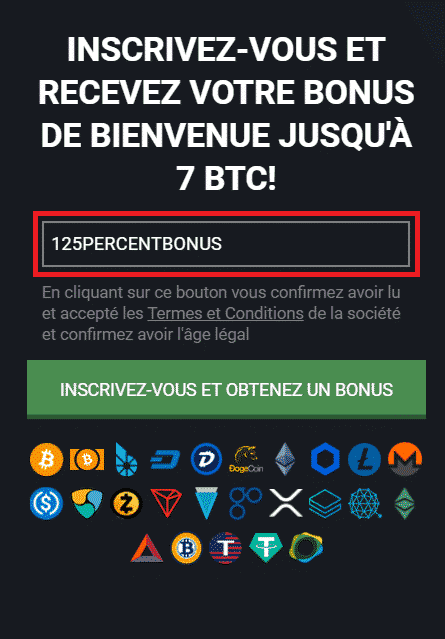 Utiliser le code promo 1xBit