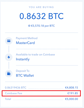 Coinbase fees