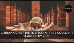 CitiBank chief hints Bitcoin price could hit $318,000 by 2021