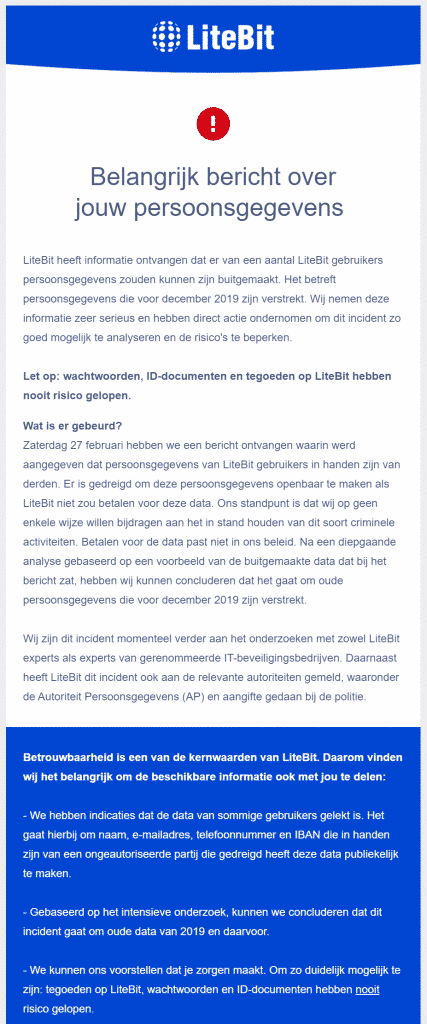 Litebit Hack Email