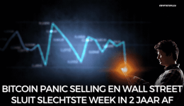 Bitcoin panic selling en Wall Street sluit slechtste week in 2 jaar af