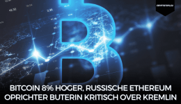 Bitcoin 8% hoger, Russische Ethereum oprichter Buterin kritisch over Kremlin