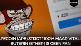 ApeCoin (APE) stijgt 1100% maar Vitalik Buterin (Ether) is geen fan