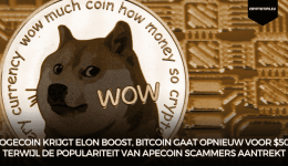 Dogecoin krijgt Elon boost, Bitcoin gaat opnieuw voor $50k terwijl de populariteit van ApeCoin scammers aantrekt