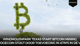 Windmolenpark Texas start Bitcoin mining, Dogecoin stijgt door toevoeging in ATM's in de VS