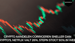 Crypto aandelen corrigeren sneller dan crypto's, Netflix valt 26%, Stepn stijgt 50% in week