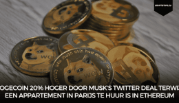 Dogecoin 20% hoger door Musk’s Twitter deal terwijl een appartement in Parijs te huur is in Ethereum