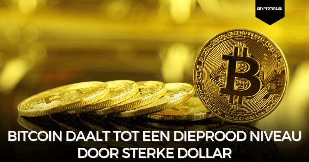 Bitcoin daalt tot een dieprood niveau door sterke dollar