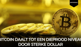 Bitcoin daalt tot een dieprood niveau door sterke dollar