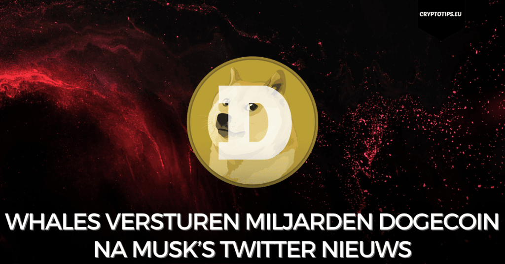 Whales versturen miljarden Dogecoin na Musk’s Twitter nieuws