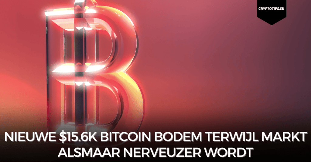 Nieuwe $15.6k Bitcoin bodem terwijl markt alsmaar nerveuzer wordt