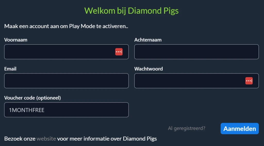 Diamond Pigs Voucher Code