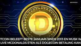 Bitcoin beleeft beste januari sinds 2013 en Musk wil live McDonalds eten als Dogecoin betaling kan