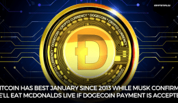 Bitcoin has best January since 2013 while Musk confirms he’ll eat McDonalds live if Dogecoin payment is accepted