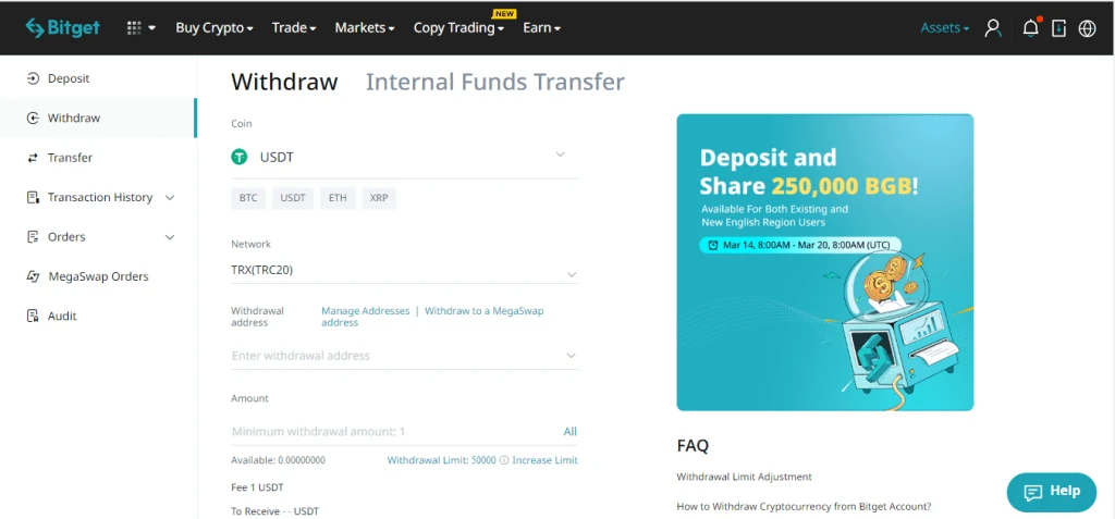 Bitget withdraw