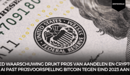 Fed waarschuwing drukt prijs van aandelen en crypto, AI past prijsvoorspelling Bitcoin tegen eind 2023 aan