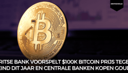 Britse bank voorspelt $100k Bitcoin prijs tegen eind dit jaar en centrale banken kopen goud