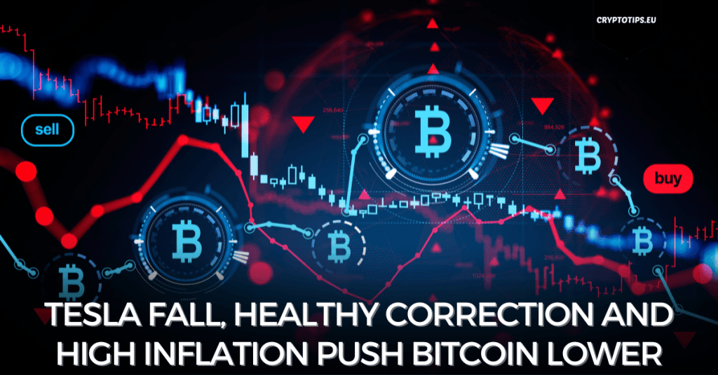 Tesla fall, healthy correction and high inflation push Bitcoin lower