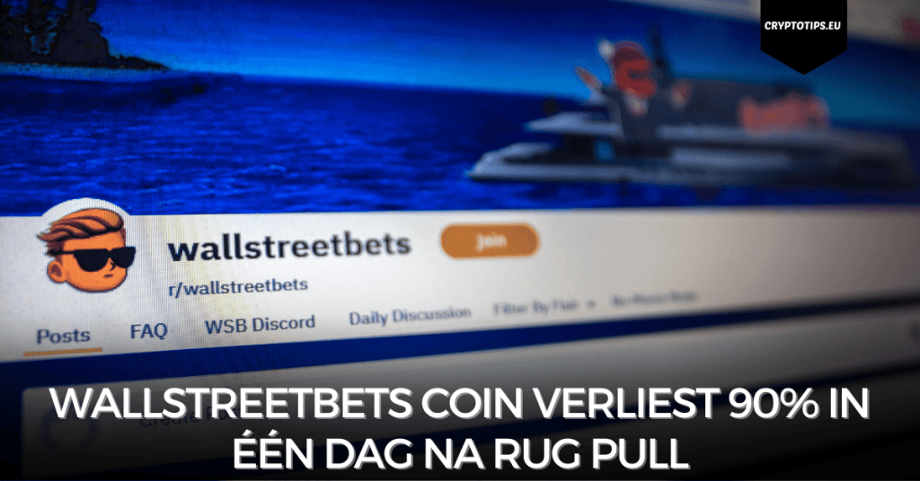 WallStreetBets Coin verliest 90% in één dag na rug pull