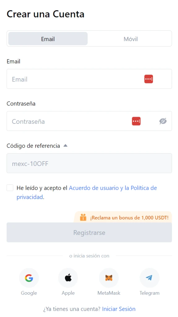 MEXC Código de referencia