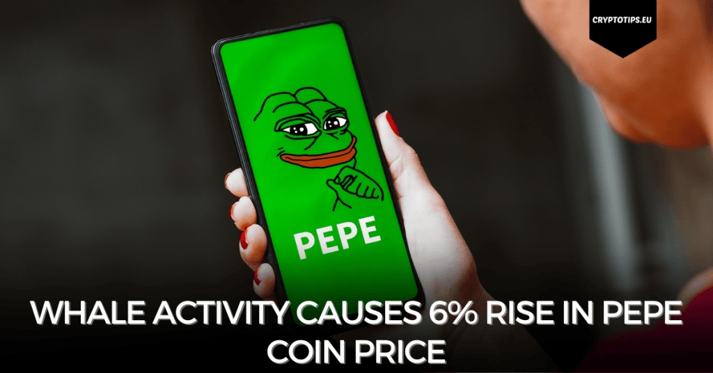 Whale Activity Causes 6% Rise in Pepe Coin Price