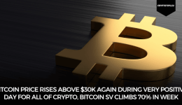 Bitcoin price rises above $30k again during very positive day for all of crypto, Bitcoin SV climbs 70% in week