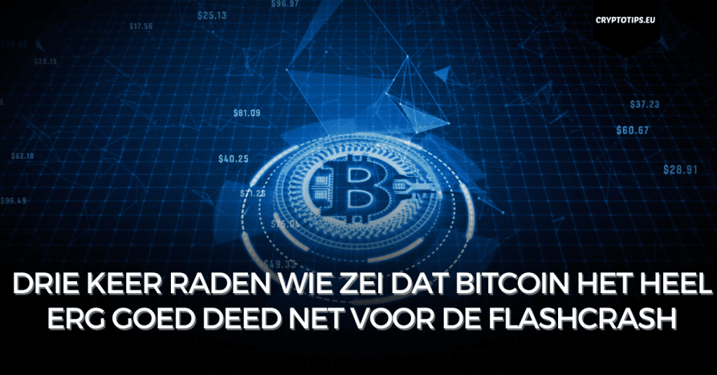 Drie keer raden wie zei dat Bitcoin het heel erg goed deed net voor de flashcrash